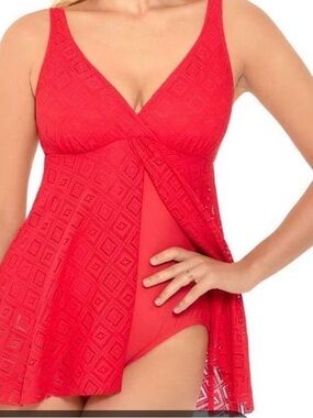 Swim Solutions Crochet Flyaway One-Piece Swimdress
